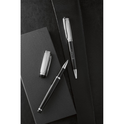 ORLANDO. Metal Rollerball and ballpoint pen set with clip